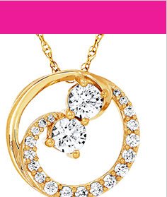 Lab-Created White Sapphire Necklace 14K Yellow Gold