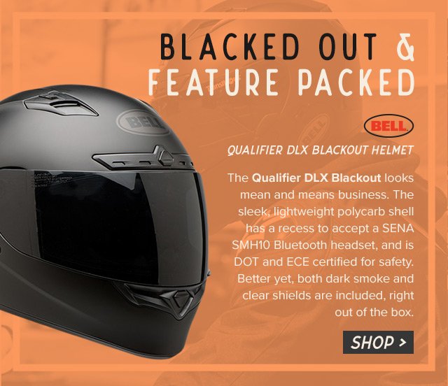 Bell Qualifier DLX Blackout Helmet - Lightweight Polycarb shell with two shields included - Shop