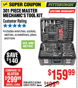 301 Pc Mechanic's Tool Set