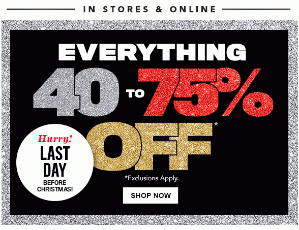 Everything 40-75% Off