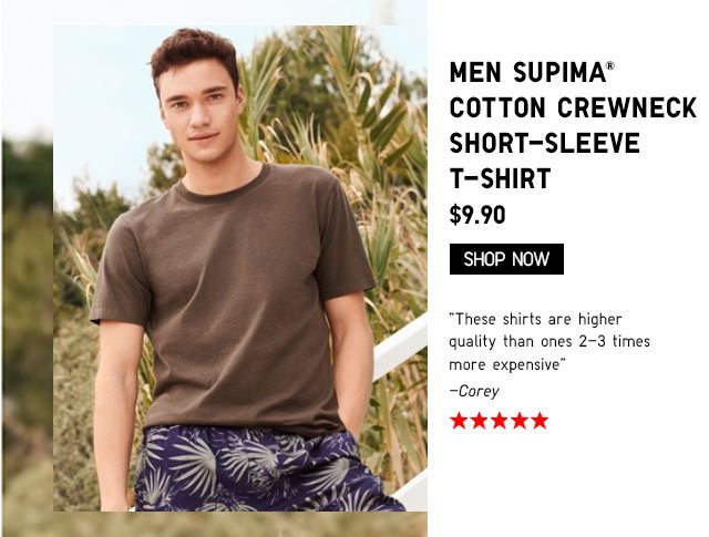 MEN SUPIMA COTTON CREWNECK SHORT-SLEEVE T-SHIRT - SHOP NOW