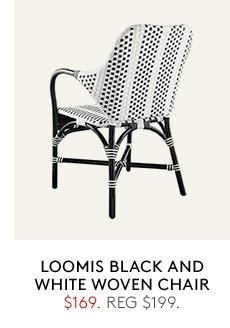 loomis black and white woven chair