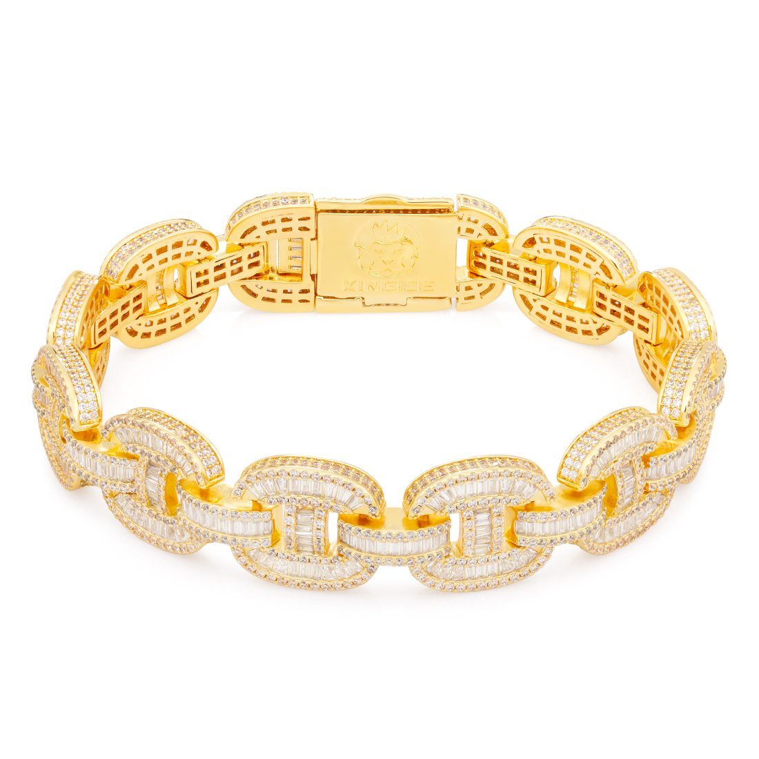 14mm Iced Baguette-Cut G-Link Bracelet