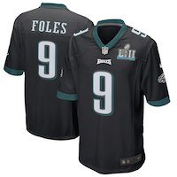 Men's Philadelphia Eagles Nick Foles Nike Black Super Bowl LII Game Jersey