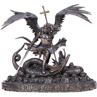 Fear No Evil Bronze Angel Knight Statue