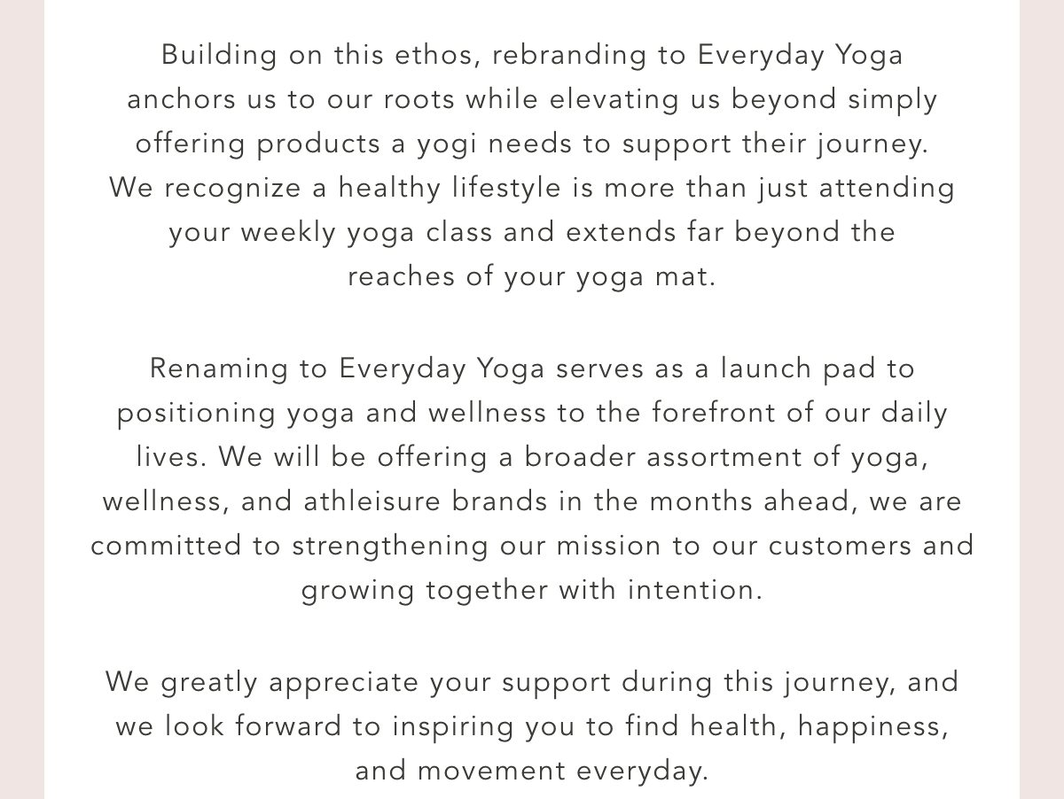 Yoga Outlet is rebranding to Everyday Yoga