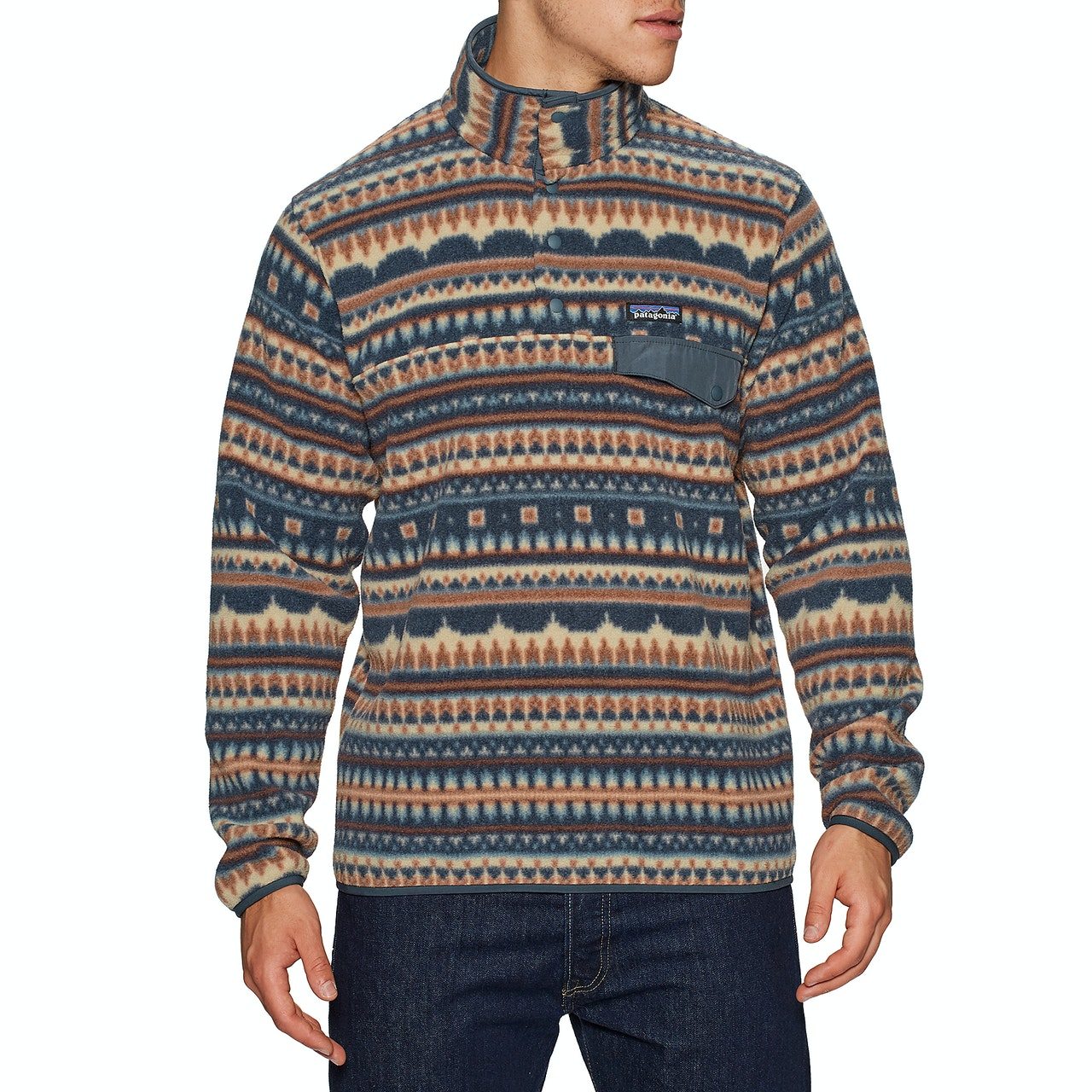 Patagonia Lightweight Synchilla Snap T Pull Over Mens Fleece - Cottage Isle: El Cap Khaki