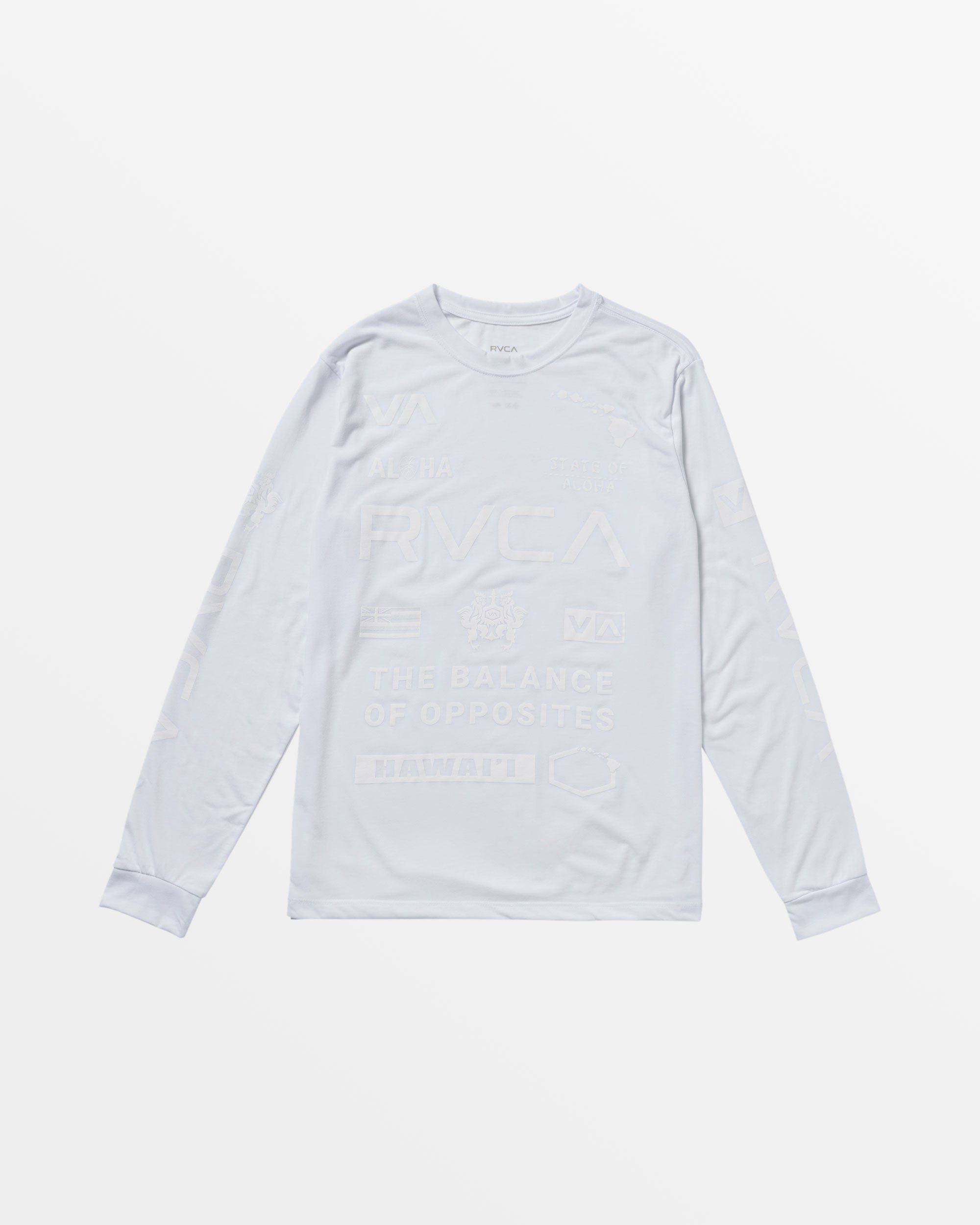 Image of Hawaii All Brand Sport Tech Long Sleeve Tee - White