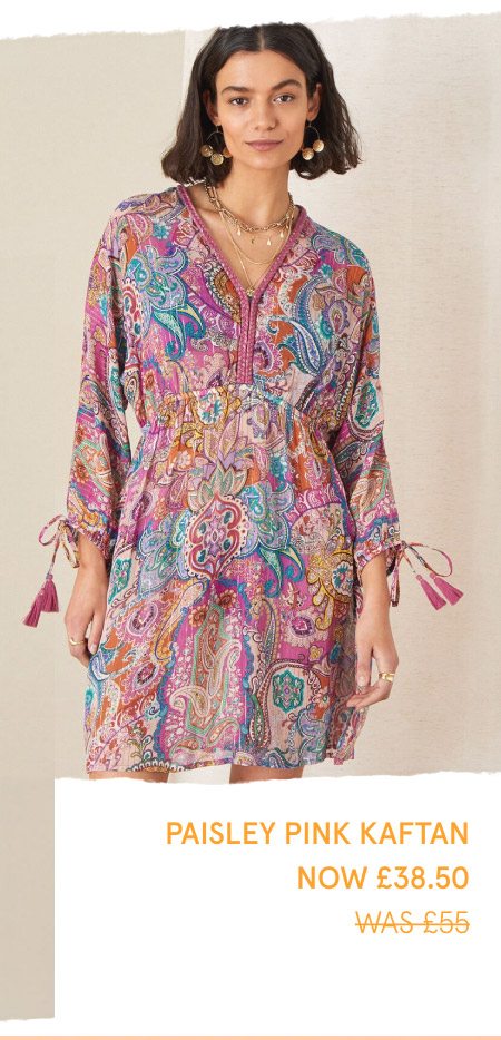 Paisley print kaftan dress pink £38.50 Price reduced from£55.00