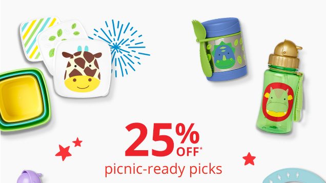 25% OFF* picnic‐ready picks