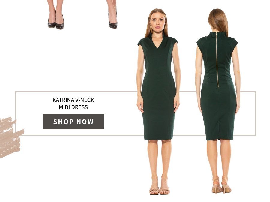 Katrina V-Neck Midi Dress 