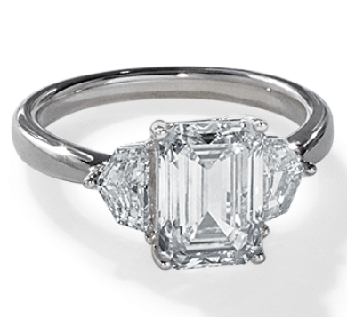 Memories Moments Magic Lab-Grown Diamonds Emerald-Cut Three-Stone Engagement Ring 3-7/8 ct tw 14K White Gold