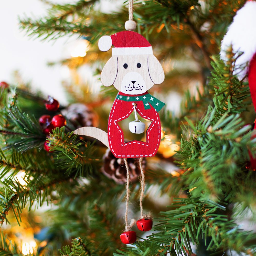 Image of Jingle Bells Santa Dog Holiday Decoration