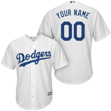 Majestic Los Angeles Dodgers White Cool Base Custom Jersey