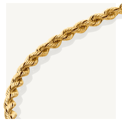 Solid Rope Chain Necklace 5.7mm 14K Yellow Gold 20''