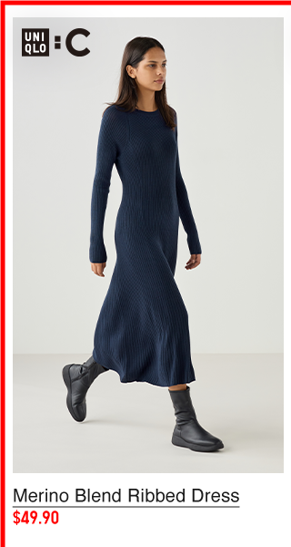 PDP1 - WOMEN MERINO BLEND RIBBED DRESS