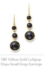 18K Gold Onyx Earrings