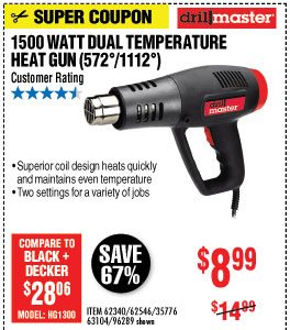 View 1500 Watt Dual Temperature Heat Gun 572°/1112°