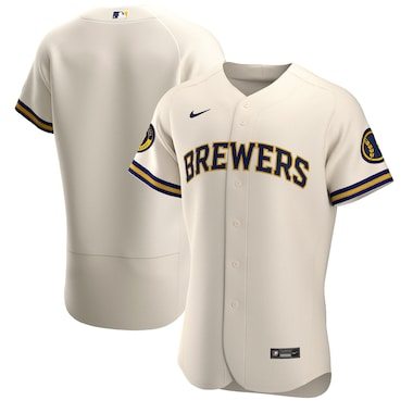 Milwaukee Brewers Nike Home 2020 Authentic Team Jersey - Cream
