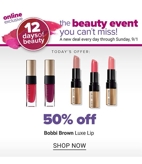 50% off Bobbi Brown Luxe Lip - Shop Now