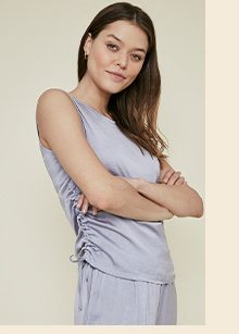 Washed Satin Ruched Vest