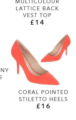 Coral pointed heels