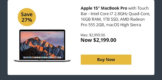 Apple 15 Inch MacBook Pro with Touch Bar