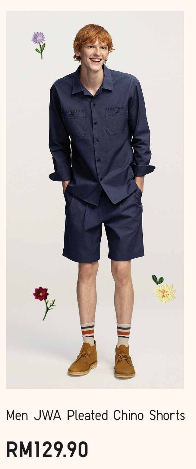 MEN JWA PLEATED CHINO SHORTS