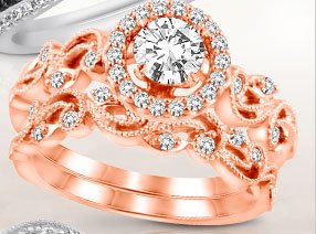 Rose Diamond Bridal Set