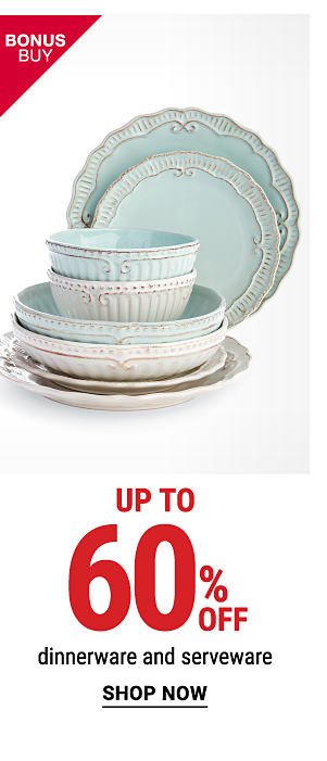 Bonus Buy - Up to 60% off dinnerware and serveware. Shop Now.