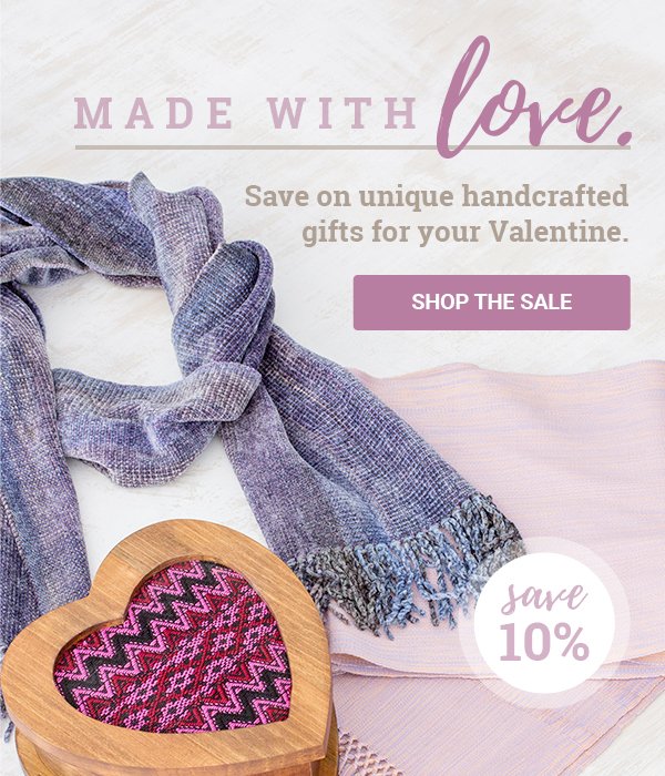 Made with love - save on unique handcrafted gifts for your Valentine. SHOP THE SALE