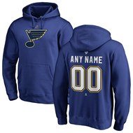 Men's Fanatics Branded Royal St. Louis Blues Personalized Team Authentic Pullover Hoodie