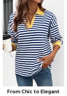 Navy Patchwork Striped Long Sleeve T Shirt