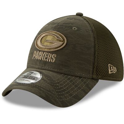 Green Bay Packers New Era Camo Fronted 39THIRTY Flex Hat – Olive
