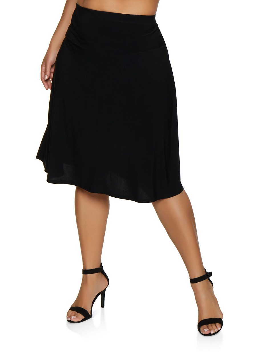 Plus Size Basic Skater Skirt