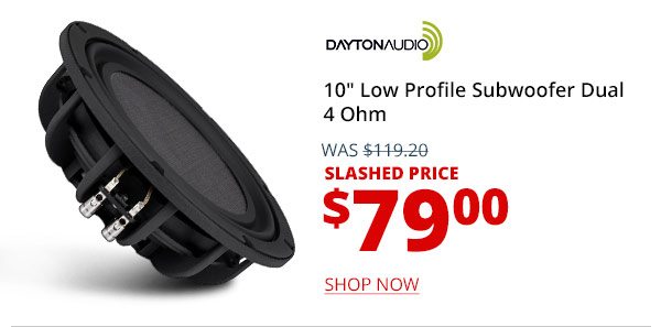 Dayton Audio LS10-44 10in Low Profile Subwoofer Dual 4 Ohm
