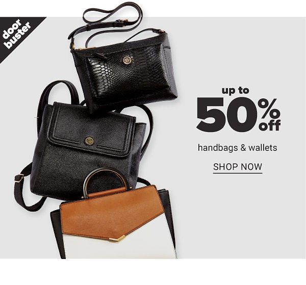 Up to 50% off Handbags and Wallets - Shop now