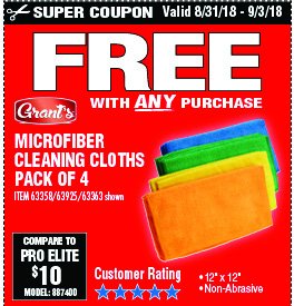 Microfiber Cleaning Cloth 12x12 4 Pk.