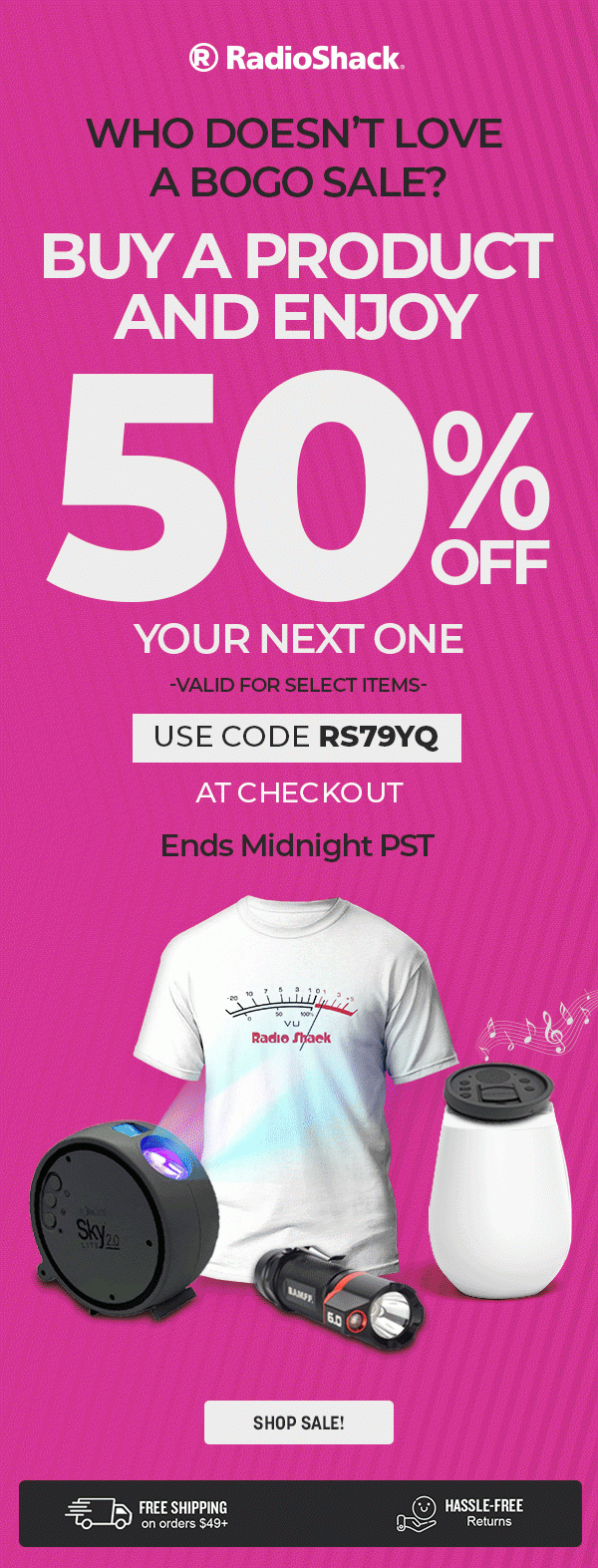 BOGO 50% OFF On Select Items