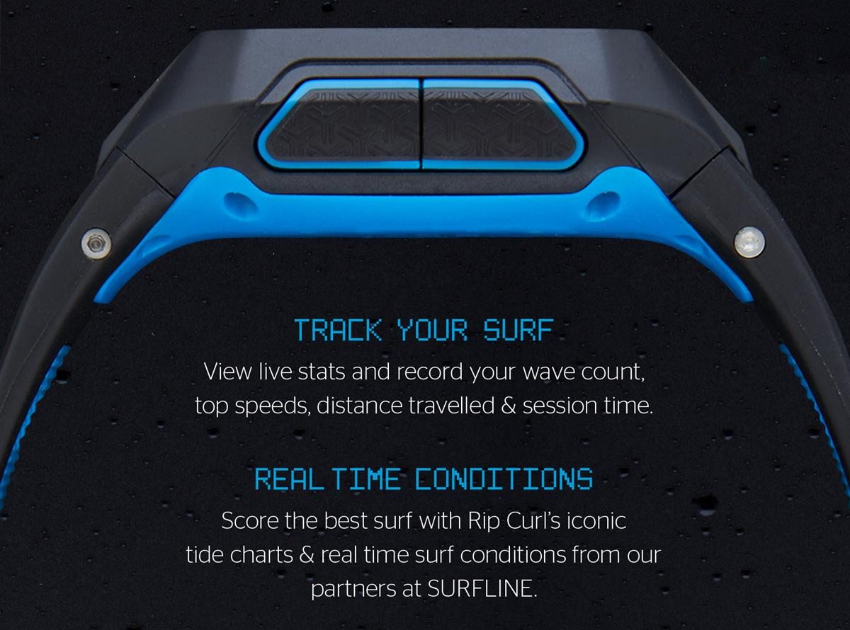 Track Your Surf, Real Time Conditions, Track Other Sports, One Touch Auto Set, Sync Your Session, Download the App