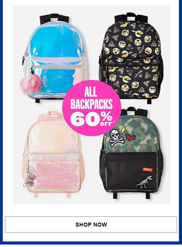 All Backpacks 60% Off