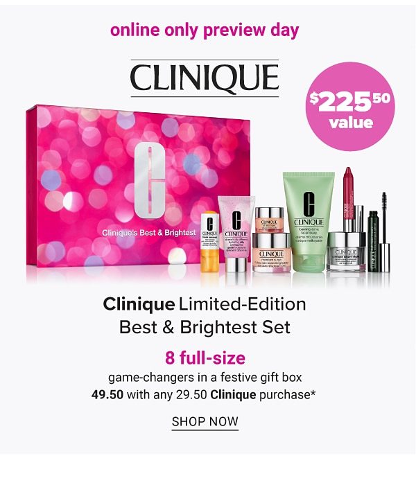 Clinique Limited-Edition Best & Brightest Set - 8 Full-Size Game-Changers in a festive gift box - Shop Now