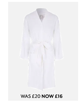 Womens Cream Island Fleece Ribbed Robe