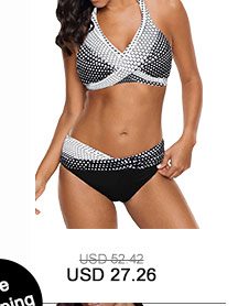 Polka Dot Print Halter Neck Bikini Set