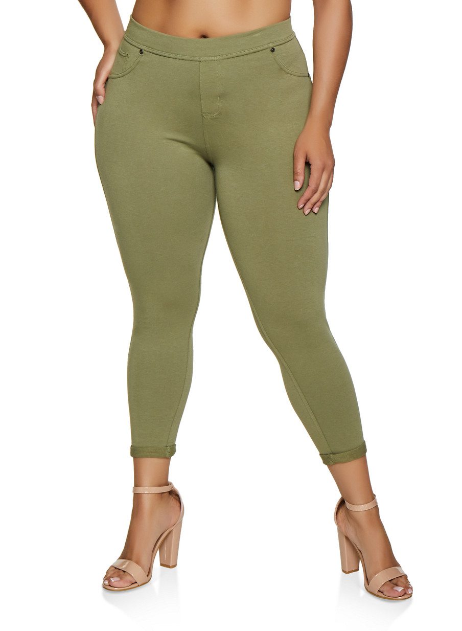 Plus Size French Terry Pull On Pants