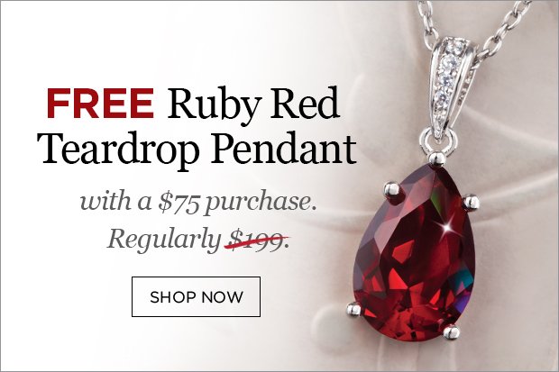 Free DiamondAura Ruby Tear Pendant