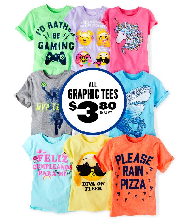 All Graphic Tees $3.80 & Up