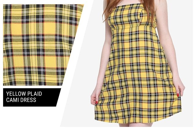 Yellow Plaid Cami Dress