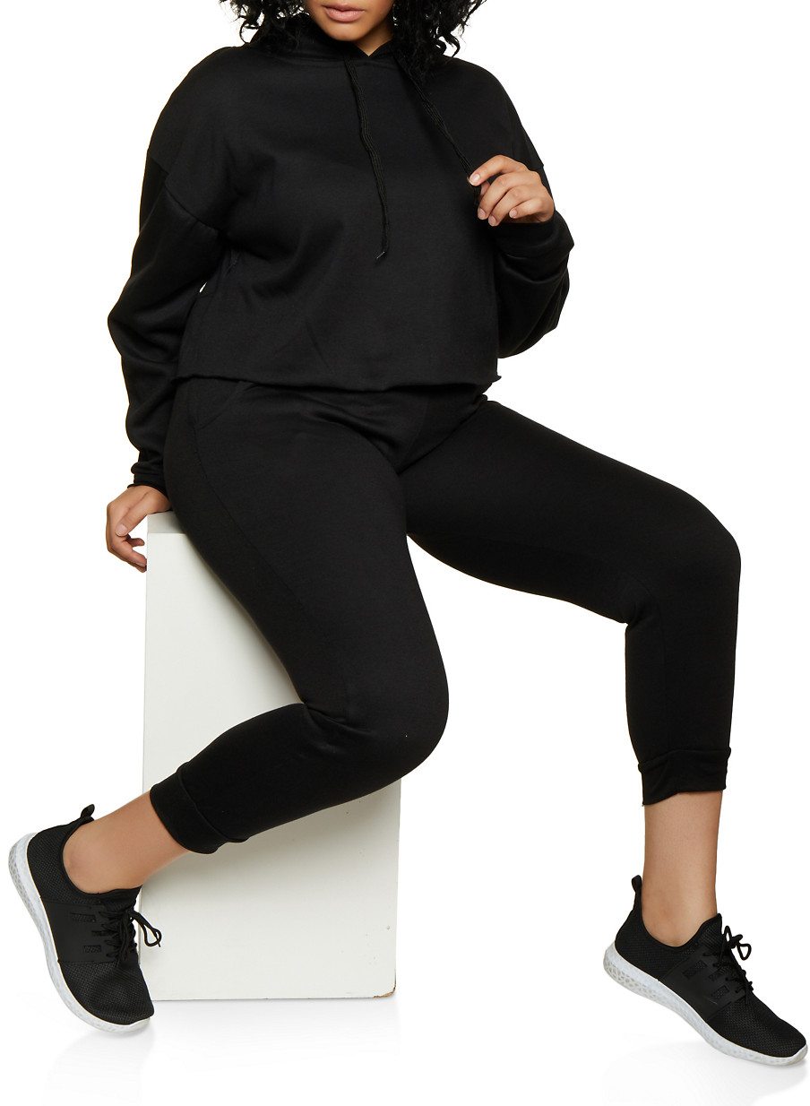 Plus Size Pullover Sweatshirt with Joggers