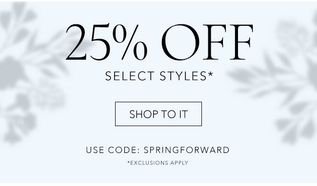 25% off select styles